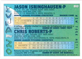 1995 Topps #653 Jason Isringhausen / Chris Roberts Back