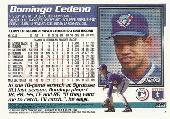 1995 Topps #89 Domingo Cedeno Back