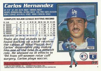 1995 Topps #94 Carlos Hernandez Back