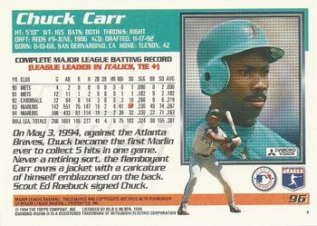 1995 Topps #96 Chuck Carr Back