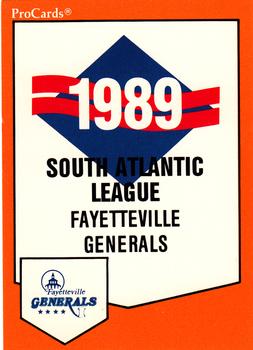 1989 ProCards Minor League Team Sets #1567 Checklist Front