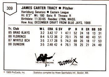 1989 ProCards Minor League Team Sets #309 Jim Tracy Back