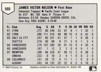 1989 ProCards Minor League Team Sets #569 Jamie Nelson Back