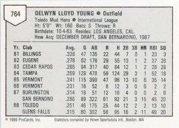 1989 ProCards Minor League Team Sets #764 Delwyn Young Back