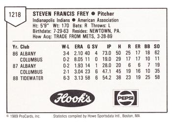 1989 ProCards Minor League Team Sets #1218 Steve Frey Back