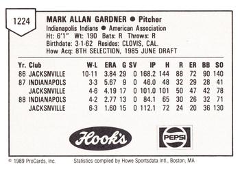 1989 ProCards Minor League Team Sets #1224 Mark Gardner Back