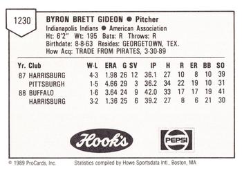 1989 ProCards Minor League Team Sets #1230 Brett Gideon Back