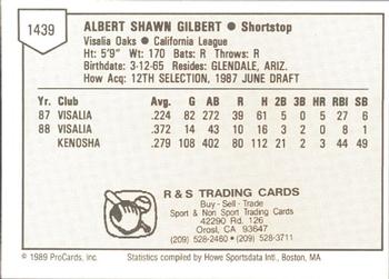 1989 ProCards Minor League Team Sets #1439 Shawn Gilbert Back