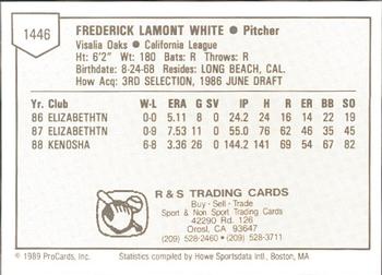 1989 ProCards Minor League Team Sets #1446 Fred White Back