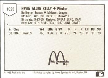 1989 ProCards Minor League Team Sets #1623 Kevin Kelly Back
