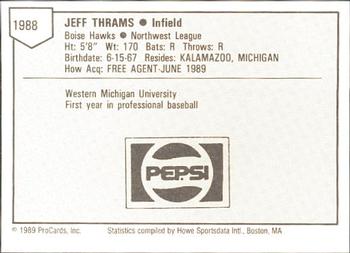 1989 ProCards Minor League Team Sets #1988 Jeff Thrams Back
