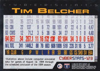 1995 Topps - CyberStats (Spectralight) #123 Tim Belcher Back