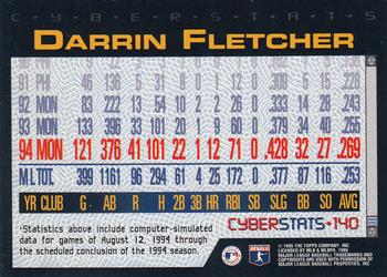 1995 Topps - CyberStats (Spectralight) #140 Darrin Fletcher Back
