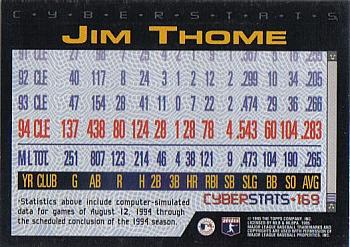 1995 Topps - CyberStats (Spectralight) #169 Jim Thome Back