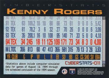 1995 Topps - CyberStats (Spectralight) #011 Kenny Rogers Back