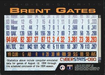 1995 Topps - CyberStats (Spectralight) #080 Brent Gates Back
