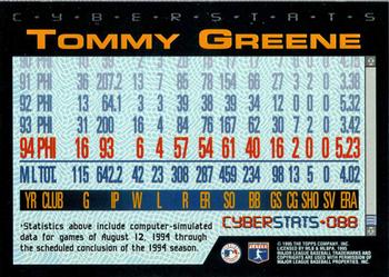 1995 Topps - CyberStats (Spectralight) #088 Tommy Greene Back