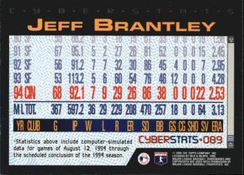 1995 Topps - CyberStats (Spectralight) #089 Jeff Brantley Back