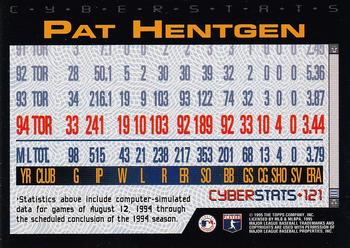 1995 Topps - CyberStats (Spectralight) #121 Pat Hentgen Back