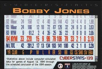 1995 Topps - CyberStats (Spectralight) #139 Bobby Jones Back