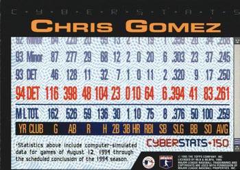 1995 Topps - CyberStats (Spectralight) #150 Chris Gomez Back