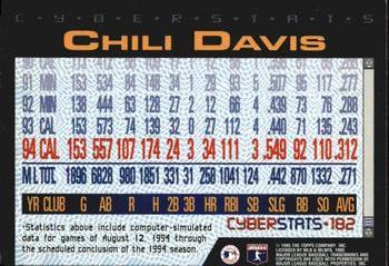1995 Topps - CyberStats (Spectralight) #182 Chili Davis Back