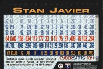 1995 Topps - CyberStats (Spectralight) #184 Stan Javier Back