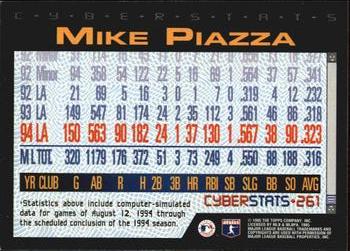 1995 Topps - CyberStats (Spectralight) #261 Mike Piazza Back