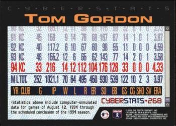 1995 Topps - CyberStats (Spectralight) #268 Tom Gordon Back