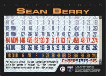 1995 Topps - CyberStats (Spectralight) #315 Sean Berry Back