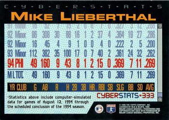 1995 Topps - CyberStats (Spectralight) #333 Mike Lieberthal Back