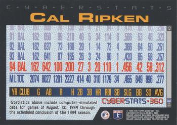 1995 Topps - CyberStats (Spectralight) #360 Cal Ripken Back