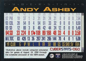 1995 Topps - CyberStats (Spectralight) #060 Andy Ashby Back