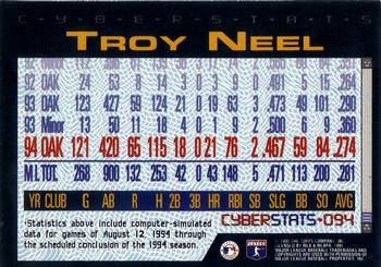 1995 Topps - CyberStats (Spectralight) #094 Troy Neel Back