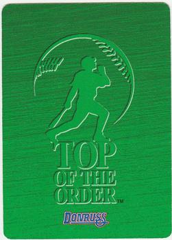 1995 Donruss Top of the Order #NNO Tony Fernandez Back