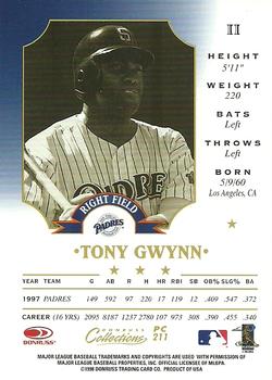 1998 Donruss Collections Leaf - Prized Collections #PC 211 Tony Gwynn Back
