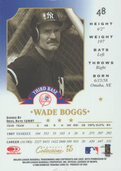 1998 Donruss Collections Leaf - Prized Collections #PC 247 Wade Boggs Back