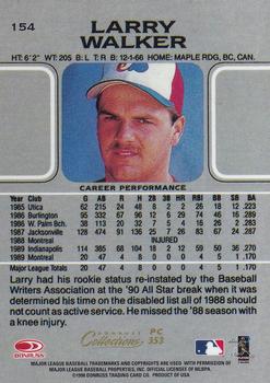 1998 Donruss Collections Leaf - Prized Collections #PC 353 Larry Walker Back