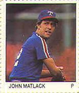 1983 Fleer Stamps #NNO Jon Matlack Front