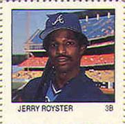 1983 Fleer Stamps #NNO Jerry Royster Front