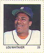 1983 Fleer Stamps #NNO Lou Whitaker Front