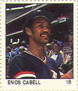 1983 Fleer Stamps #NNO Enos Cabell Front