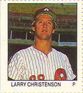 1983 Fleer Stamps #NNO Larry Christenson Front