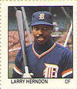 1983 Fleer Stamps #NNO Larry Herndon Front