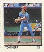 1983 Fleer Stamps #NNO Tom Herr Front