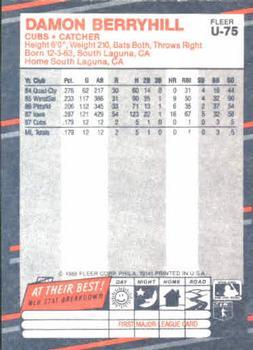1988 Fleer Update - Glossy #U-75 Damon Berryhill Back