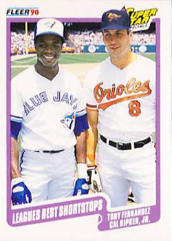 1990 Fleer Canadian #634 Leagues Best Shortstops (Tony Fernandez / Cal Ripken, Jr.) Front