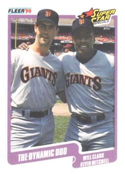 1990 Fleer Canadian #637 The Dynamic Duo (Will Clark / Kevin Mitchell) Front