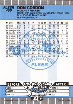 1989 Fleer - Glossy #405 Don Gordon Back