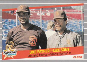 1989 Fleer - Glossy #630 Like Father -- Like Sons (Roberto Alomar / Sandy Alomar, Jr.) Front